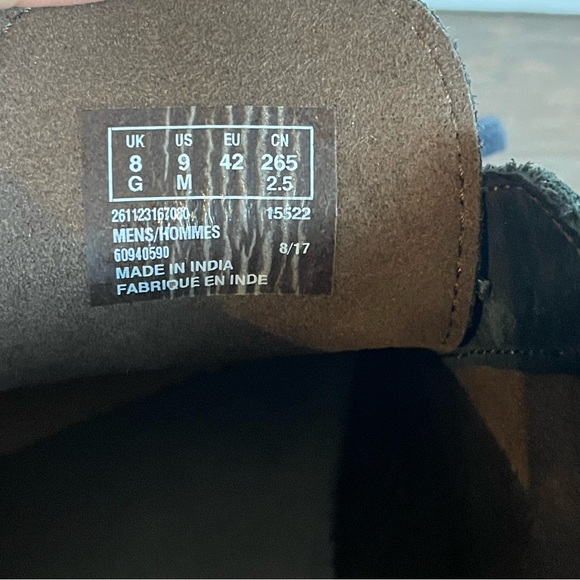 Clarks Navy Leather Chukka Boots Men’s 9 - Picture 10 of 12